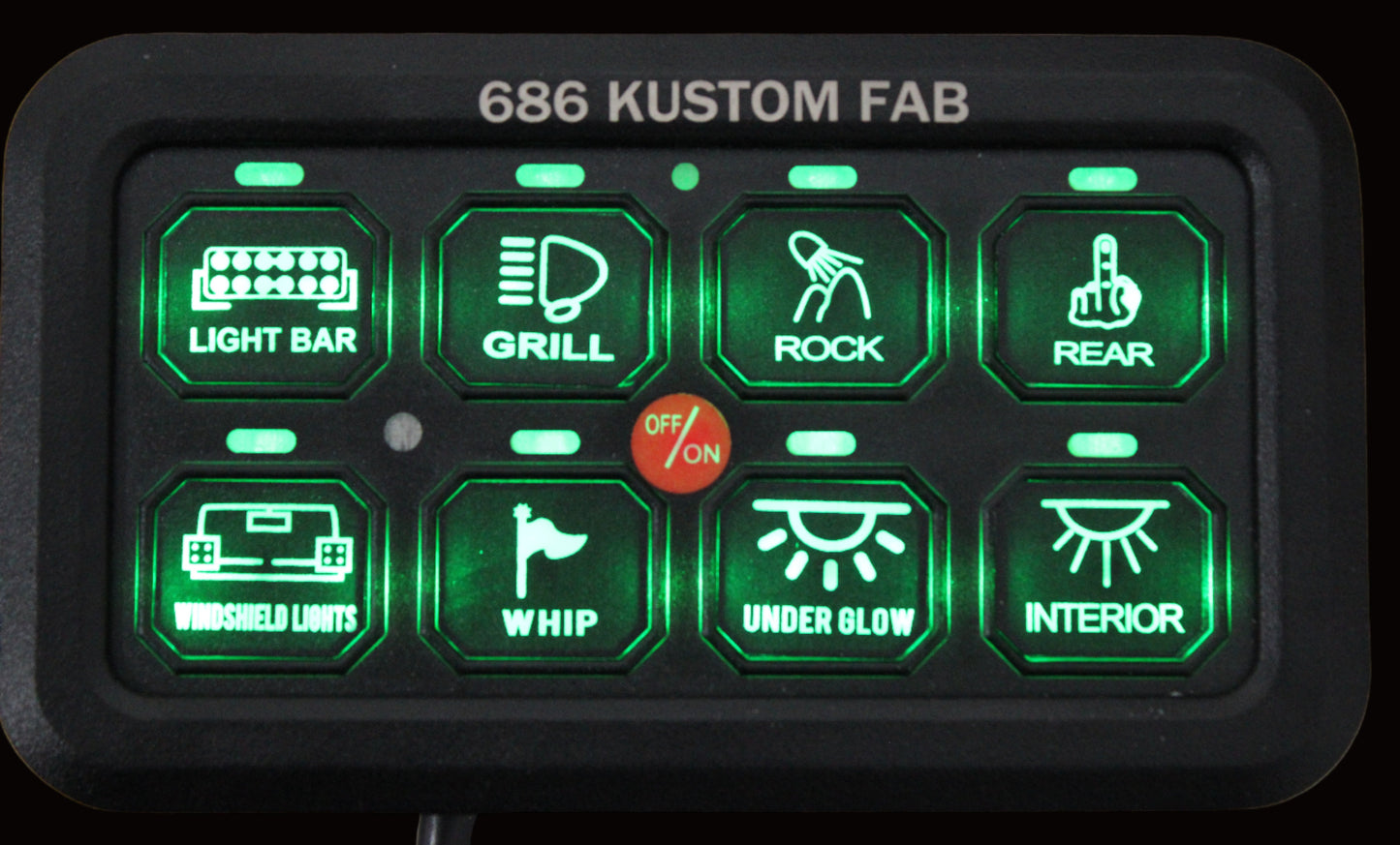 8 Gang LED Switch Panel 12/24V