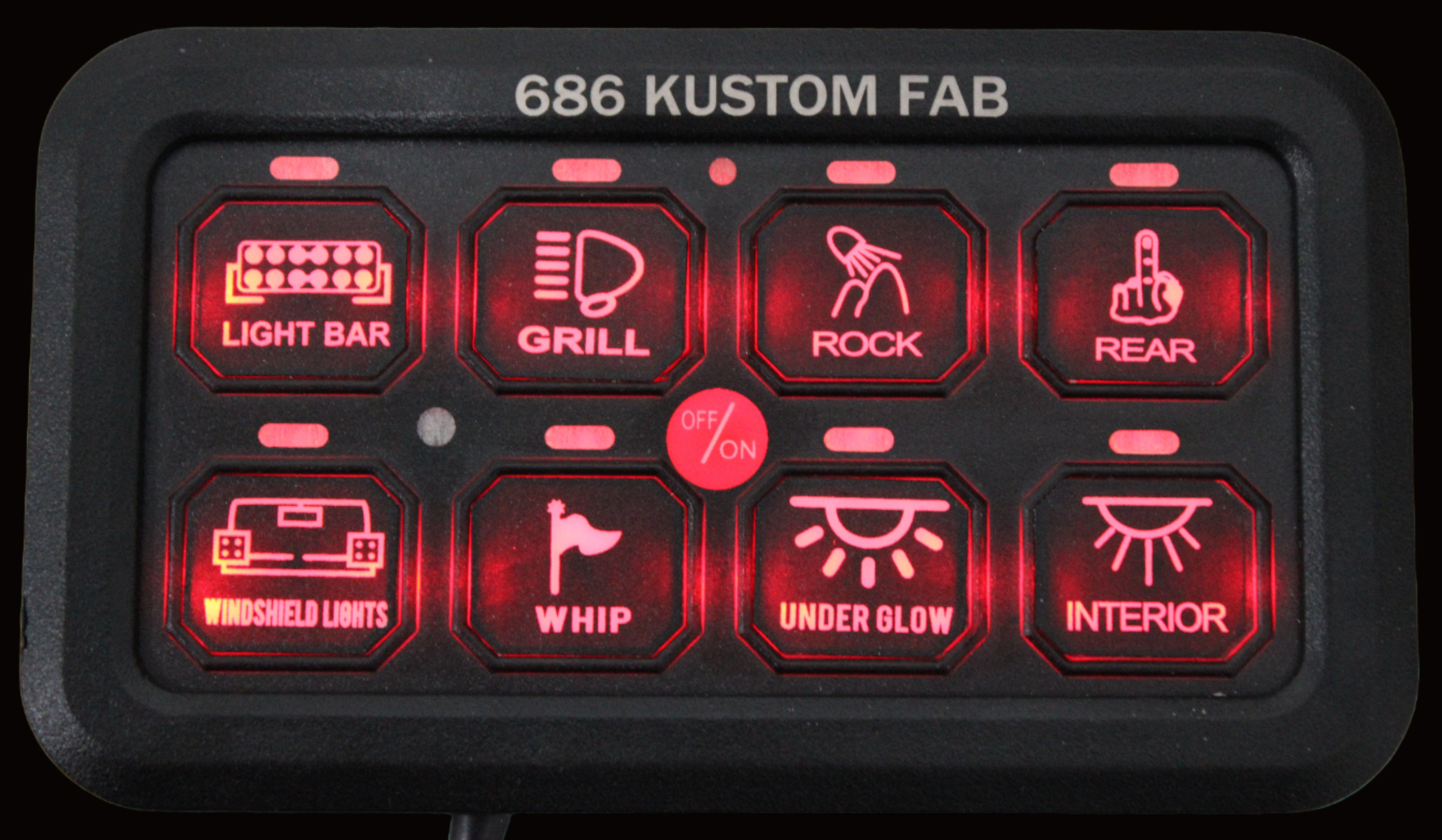 8 Gang LED Switch Panel 12/24V – 686 Kustom Fab