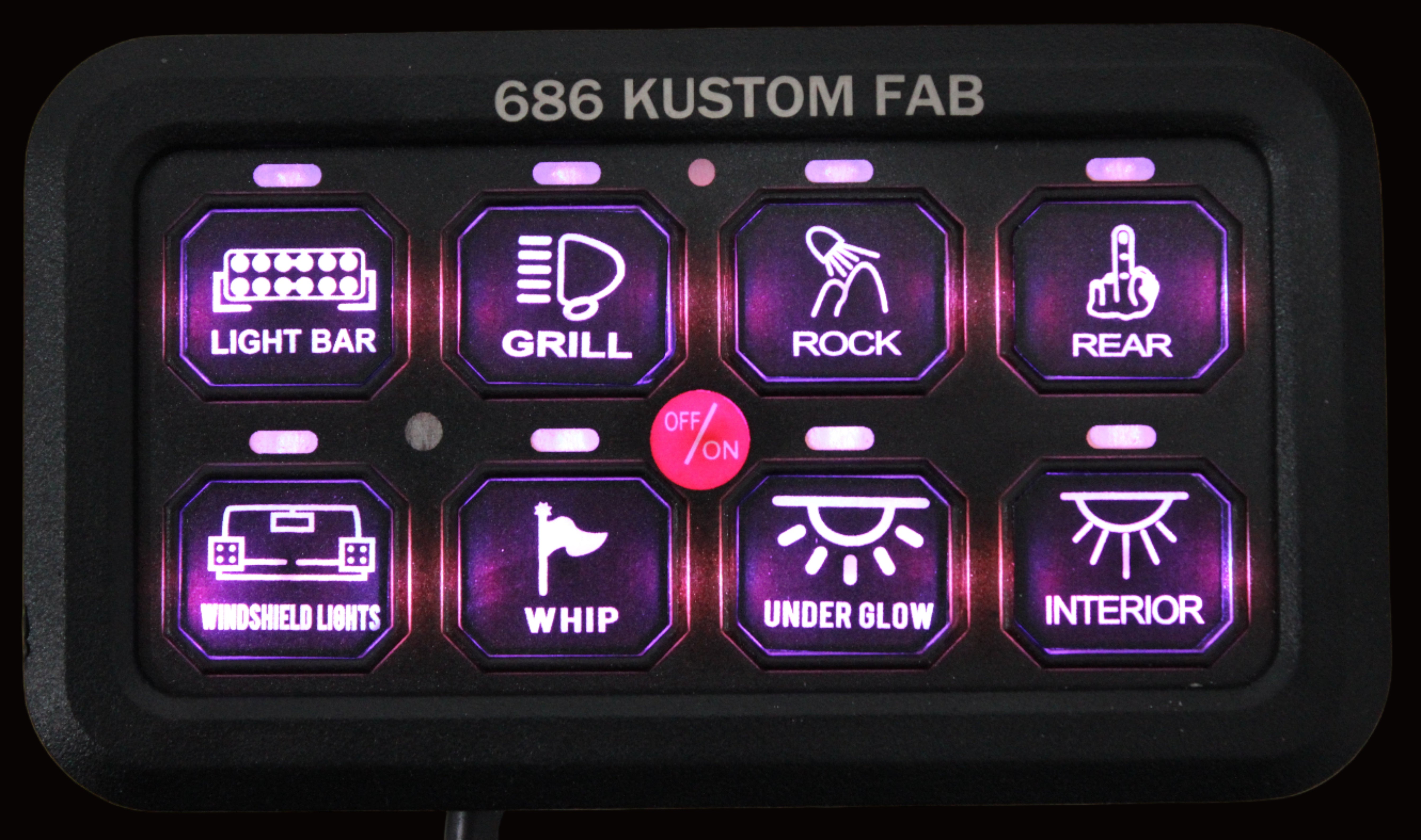 8 Gang LED Switch Panel 12/24V – 686 Kustom Fab