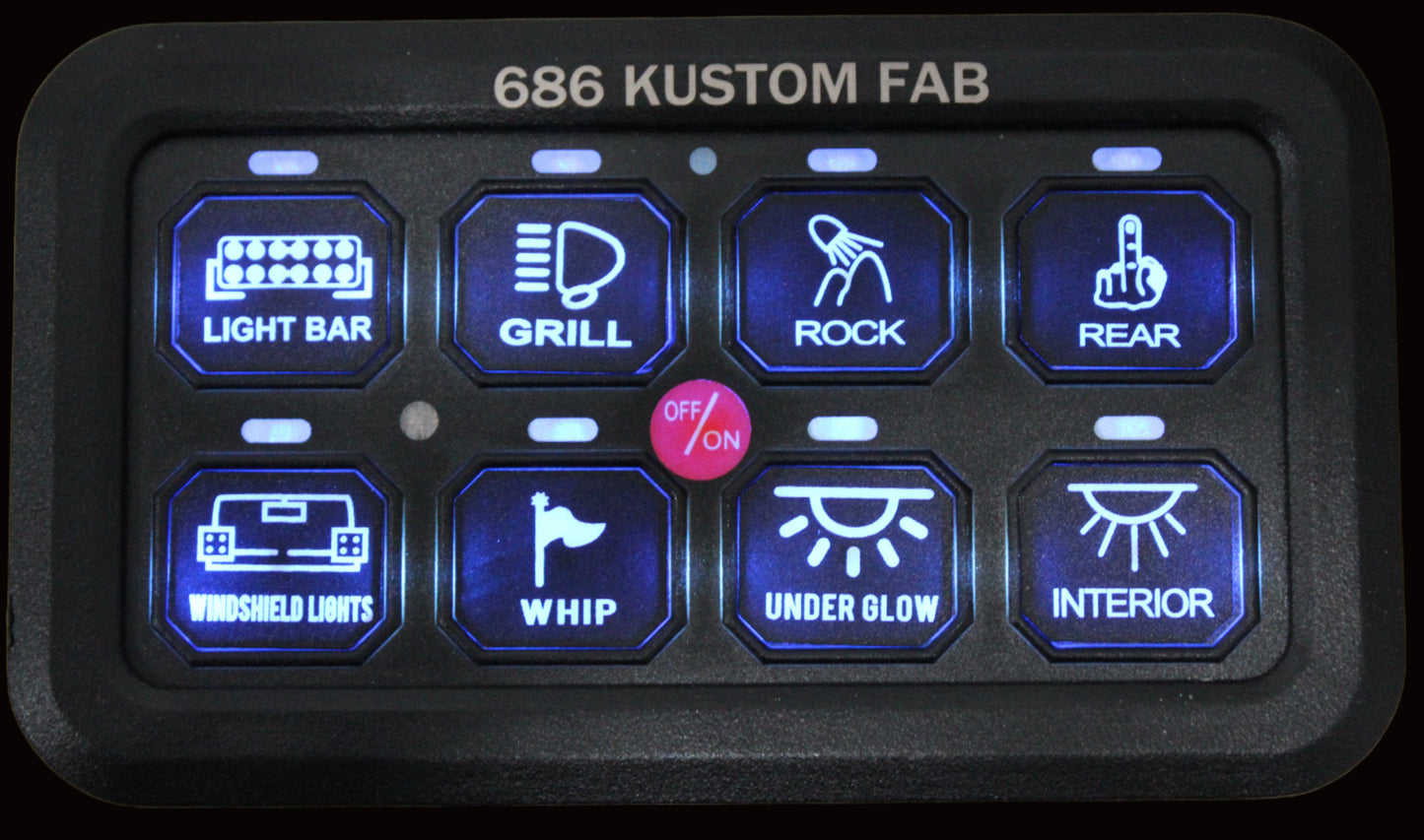 8 Gang LED Switch Panel 12/24V